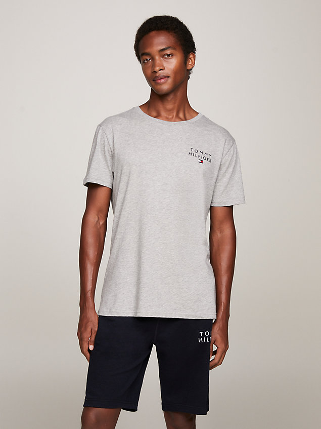 t-shirt lounge th original con logo grey da uomini tommy hilfiger