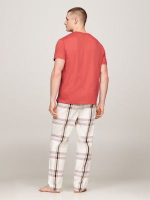 rood original lounge-t-shirt met logo voor heren - tommy hilfiger