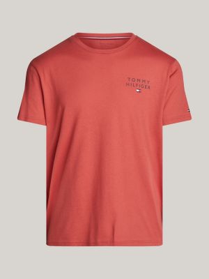 rood original lounge-t-shirt met logo voor heren - tommy hilfiger