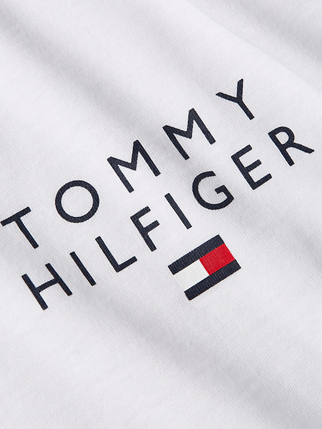 white th original lounge-t-shirt met logo voor heren - tommy hilfiger