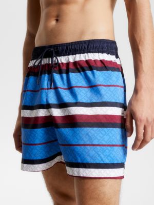 TH Monogram Mid Length Swim Shorts, BLUE