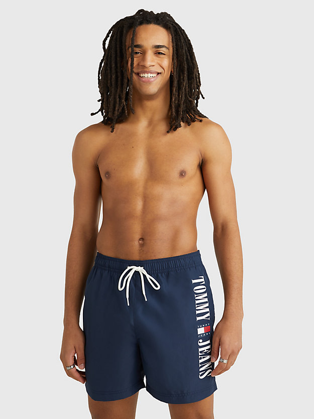 TWILIGHT NAVY Archive Logo Drawstring Mid Length Swim Shorts for men TOMMY JEANS