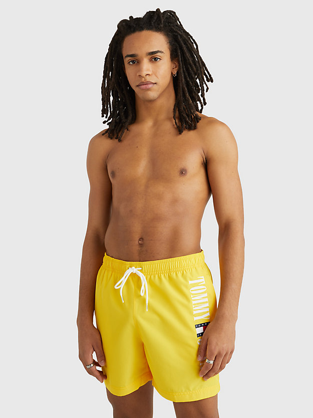 STAR FRUIT YELLOW Archive Logo Drawstring Mid Length Swim Shorts for men TOMMY JEANS