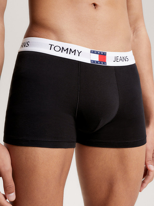 boxer heritage à badge et logo black pour hommes tommy jeans