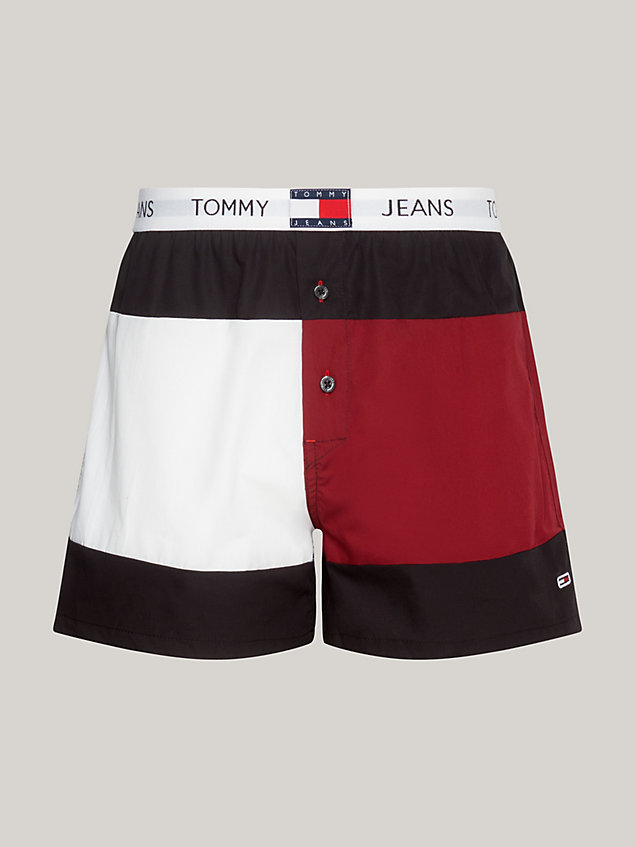 black heritage badge colour-blocked boxer shorts for men tommy jeans
