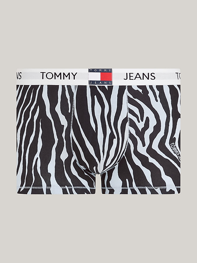 blue heritage badge print trunks for men tommy jeans
