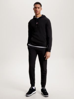 Heritage Badge Ribbed Lounge Joggers, Black