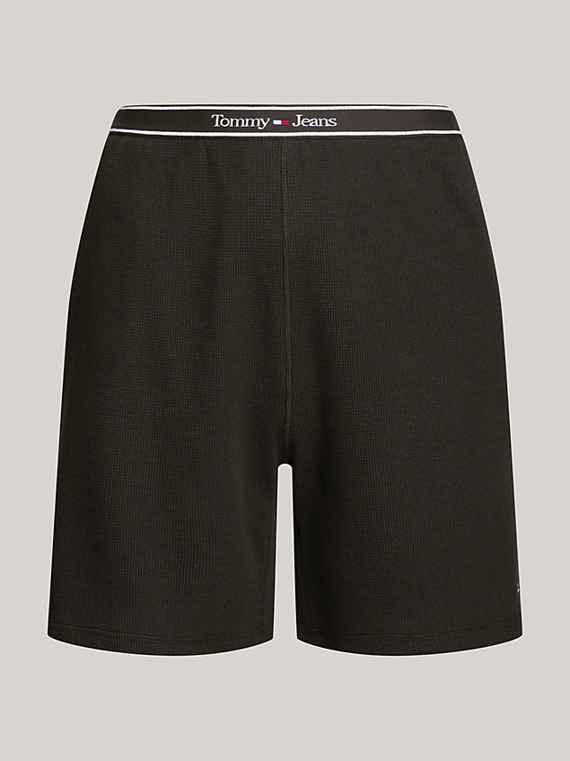 brown essential waffle knit lounge shorts for men tommy jeans