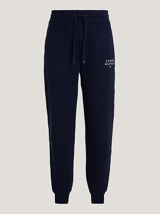 blue th original quilted loungejogger voor heren - tommy hilfiger