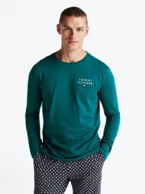 green th original long sleeve lounge t-shirt for men tommy hilfiger