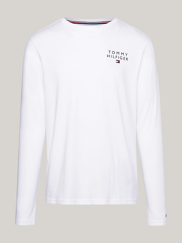 white th original long sleeve lounge t-shirt for men tommy hilfiger