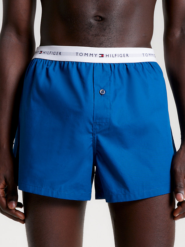 blue essential set van 3 signature-boxershorts voor heren - tommy hilfiger