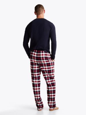 bas de pyjama original en flanelle bleu pour hommes tommy hilfiger