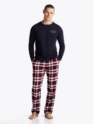 bas de pyjama original en flanelle bleu pour hommes tommy hilfiger