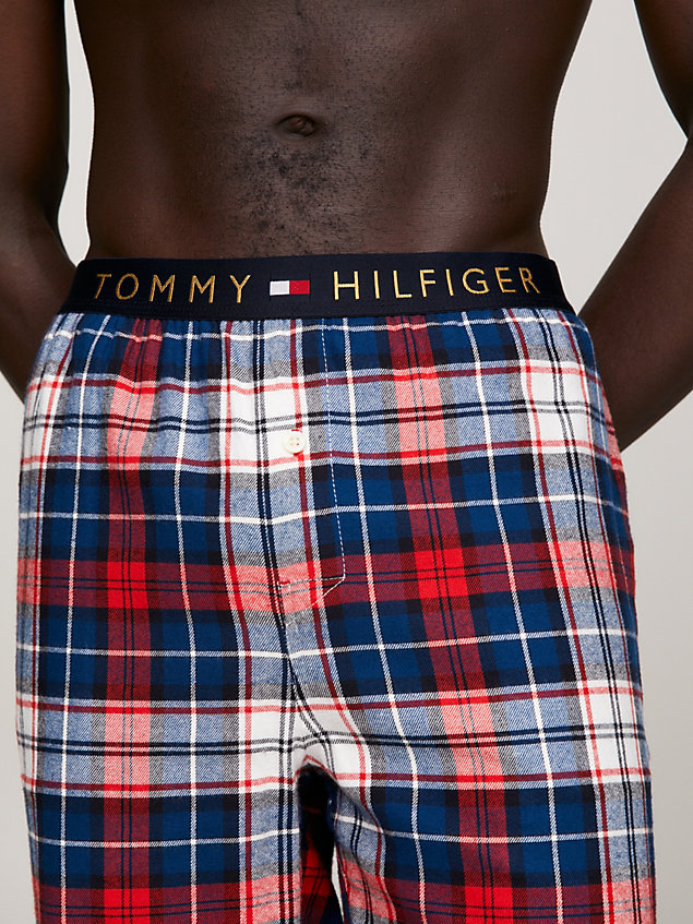 red th original flannel lounge trousers for men tommy hilfiger
