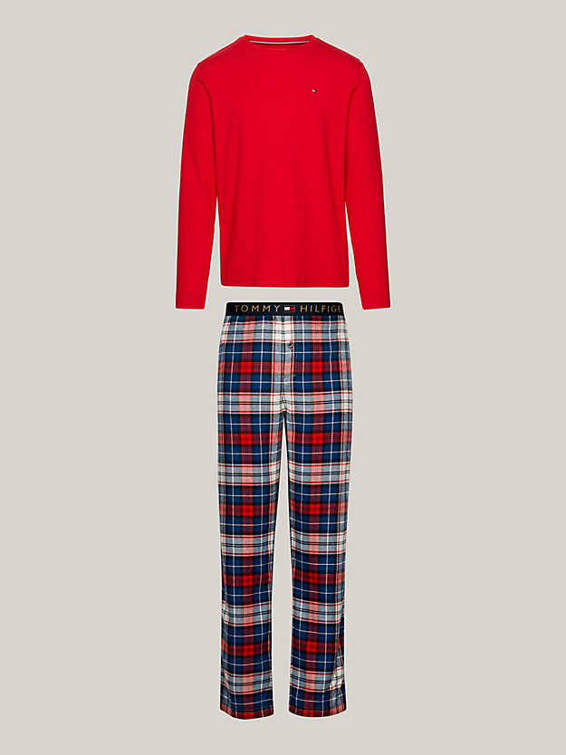 red th original flannel pyjama gift set for men tommy hilfiger