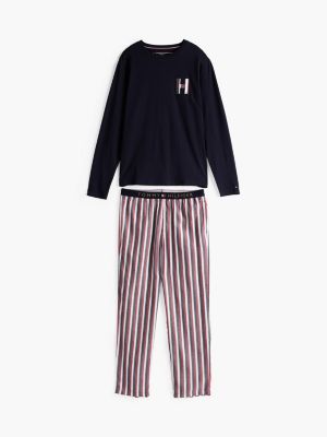 coffret cadeau pyjama et chaussons original orange pour hommes tommy hilfiger