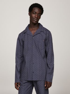 TH Original Woven Long-Sleeve Pyjama Shirt | Blue | Tommy Hilfiger