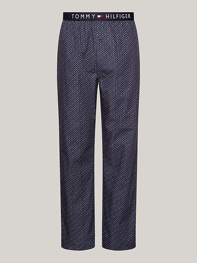 blue th original woven pyjama bottoms for men tommy hilfiger
