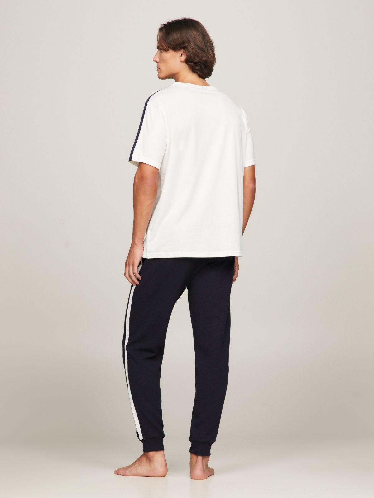 TH Established Stripe Sleeve Lounge T-Shirt — White