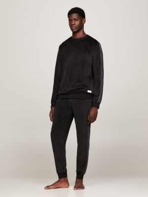 TH Lounge Tommy | Black | Sweatshirt Established Hilfiger Velour