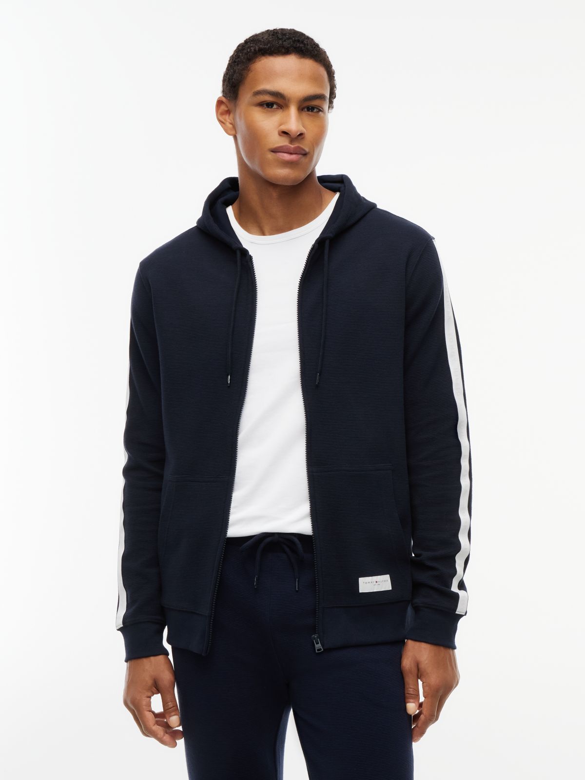 TH Established Zip-Thru Lounge Hoody — Blue