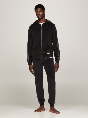 Black velour hot sale tracksuit mens