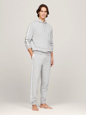 grey th established cuffed lounge joggers for men tommy hilfiger