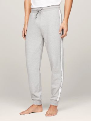 grey th established cuffed lounge joggers for men tommy hilfiger