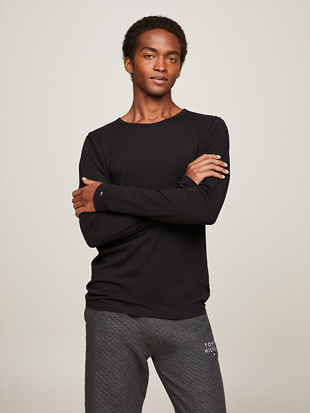 black 3-pack premium essential long sleeve t-shirts for men tommy hilfiger
