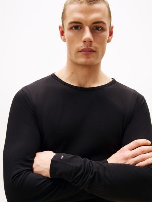 black 3-pack premium essential long sleeve t-shirts for men tommy hilfiger