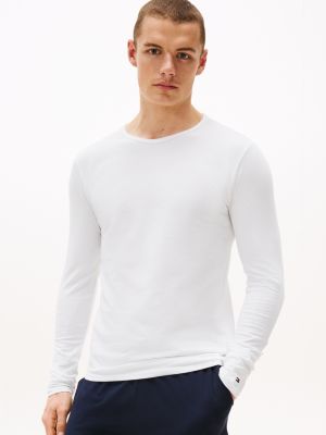 weiß 3er-pack premium essential langarmshirts für herren - tommy hilfiger