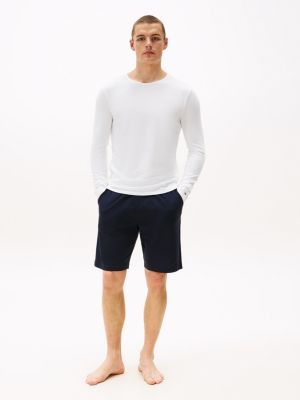 wit set van 3 premium essential longsleeve t-shirts voor heren - tommy hilfiger