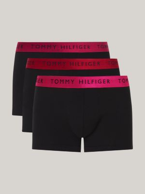 Lote de 3 boxers, 1 estampados + 2 lisos cinzento + preto Tommy Hilfiger