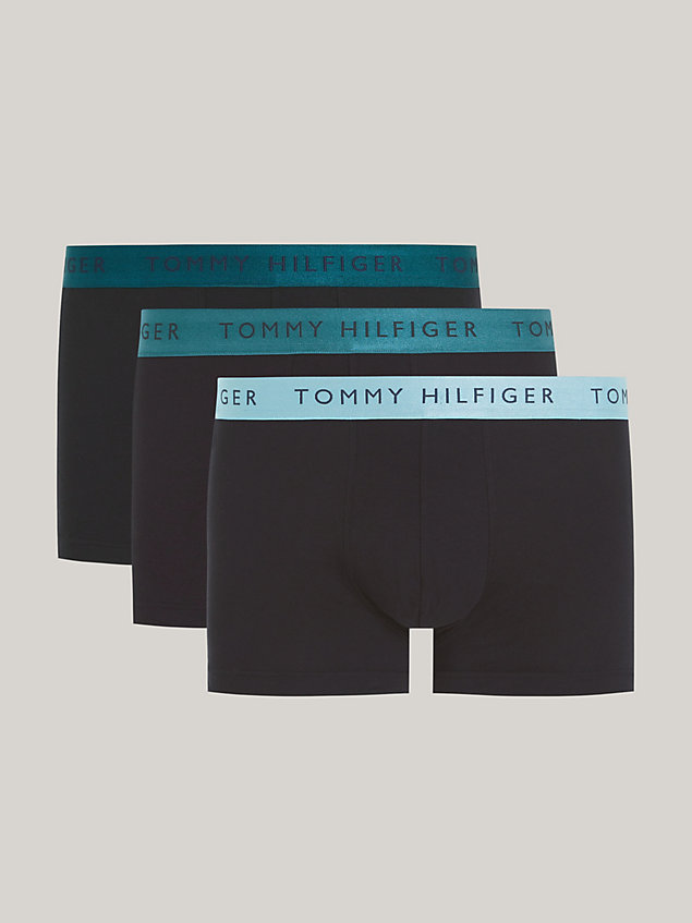 blue 3-pack metallic waistband trunks gift set for men tommy hilfiger