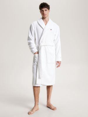 Peignoir de bain brod TH Monogram Blanc Tommy Hilfiger