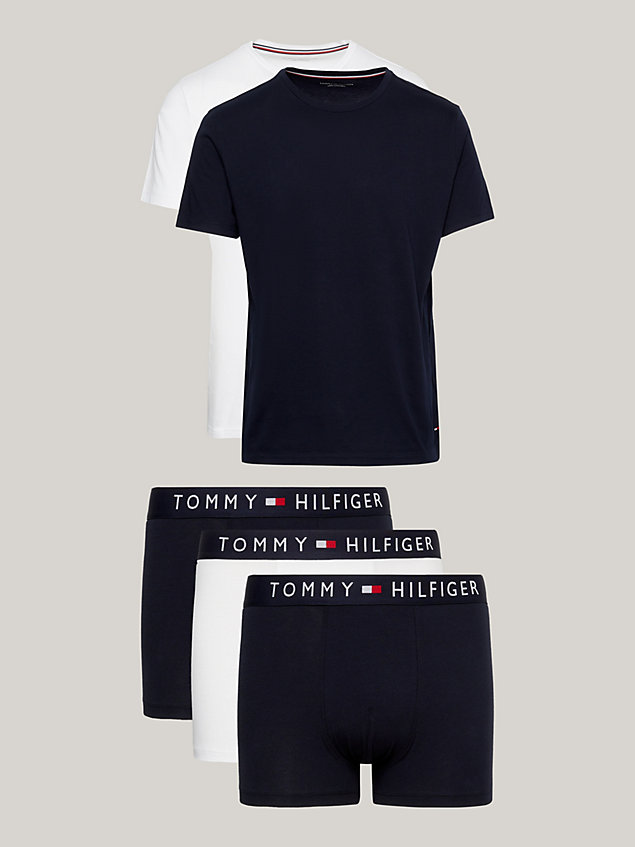 white th original cadeauset met boxershorts en t-shirts voor heren - tommy hilfiger