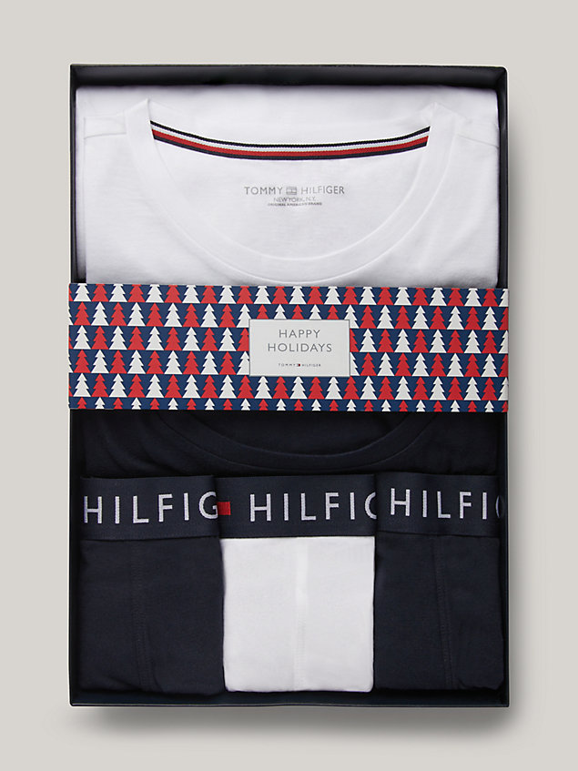 white 5-pack th original trunks and t-shirts gift set for men tommy hilfiger