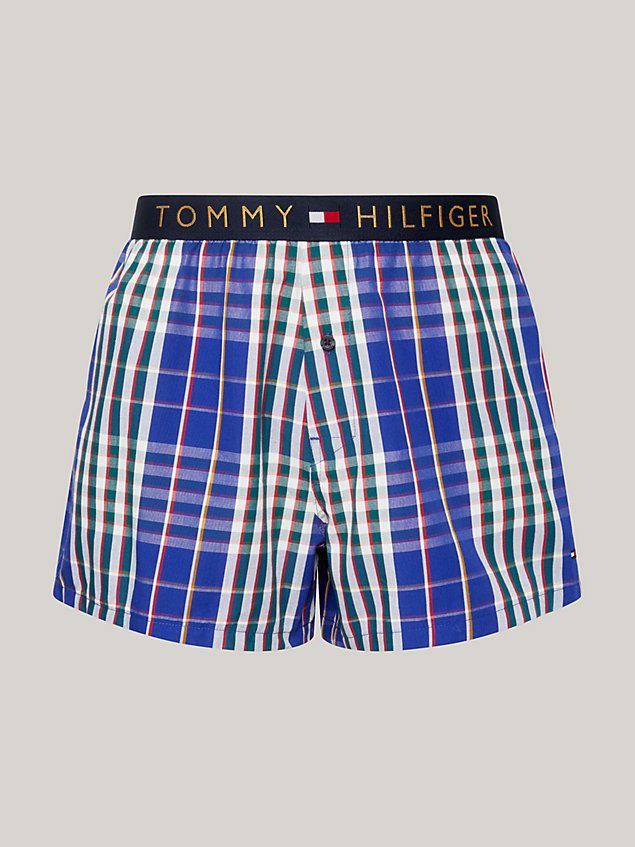 blue th original metallic logo boxer shorts for men tommy hilfiger