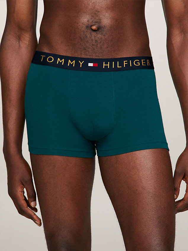 blue th original 5-pack metallic logo trunks gift set for men tommy hilfiger