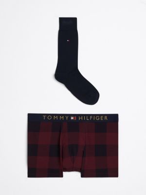 multi th original print trunks and socks gift box for men tommy hilfiger