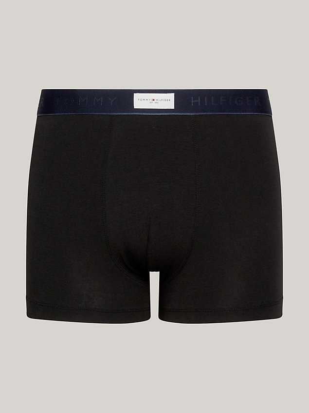 black th established waistband logo trunks for men tommy hilfiger