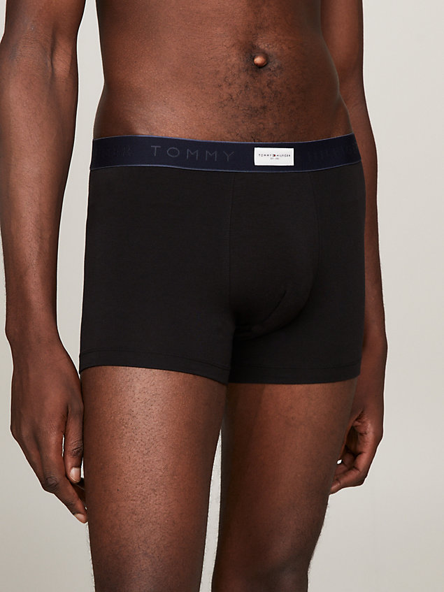 black th established waistband logo trunks for men tommy hilfiger
