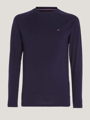 blue long sleeve thermal top for men tommy hilfiger