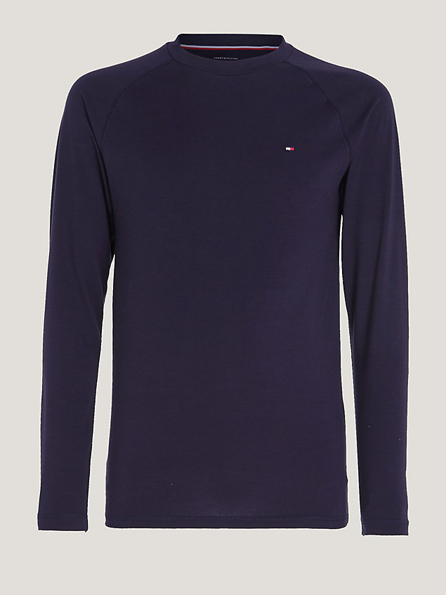 blue essential thermal long sleeve t-shirt for men tommy hilfiger