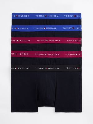 5 pack boxer aderenti con vita a contrasto green da uomini tommy hilfiger