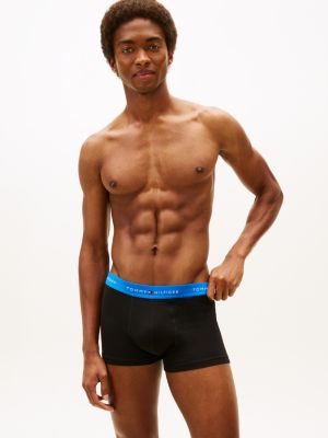 black 5-pack signature repeat logo waistband trunks for men tommy hilfiger