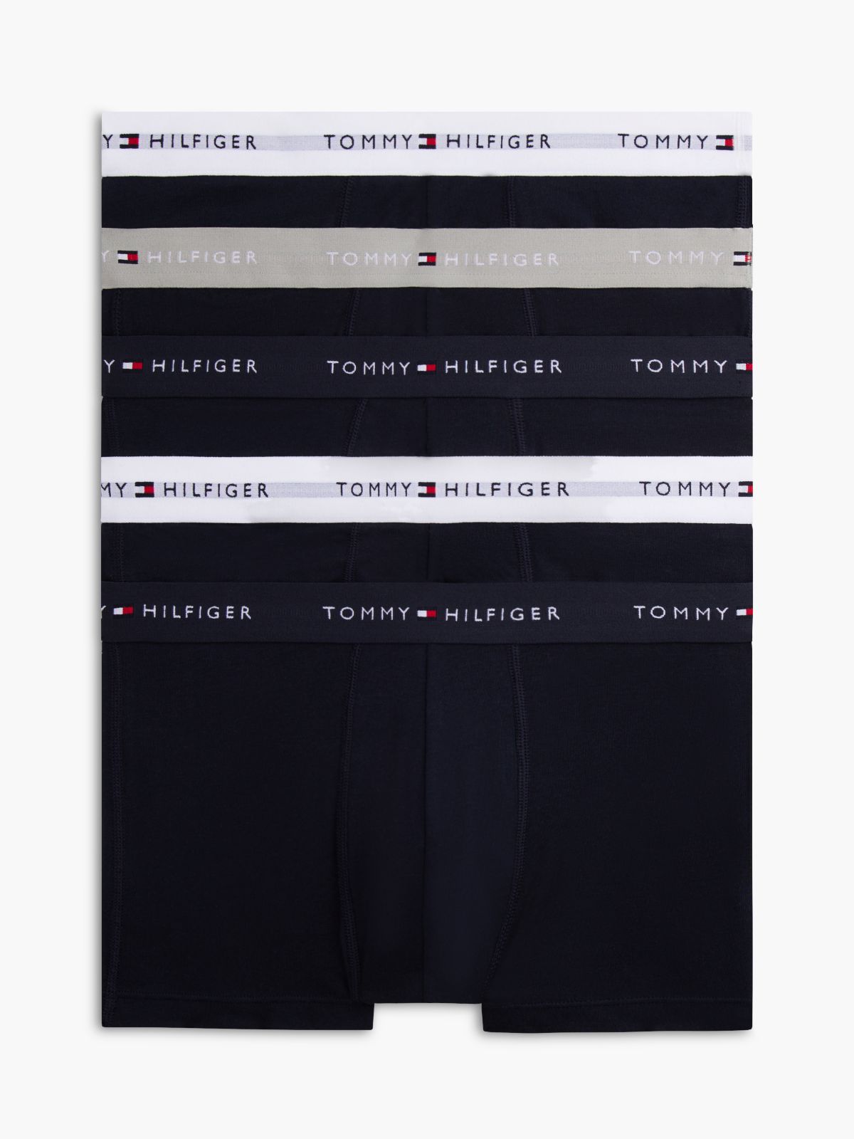 5-Pack Signature Repeat Logo Waistband Trunks — White
