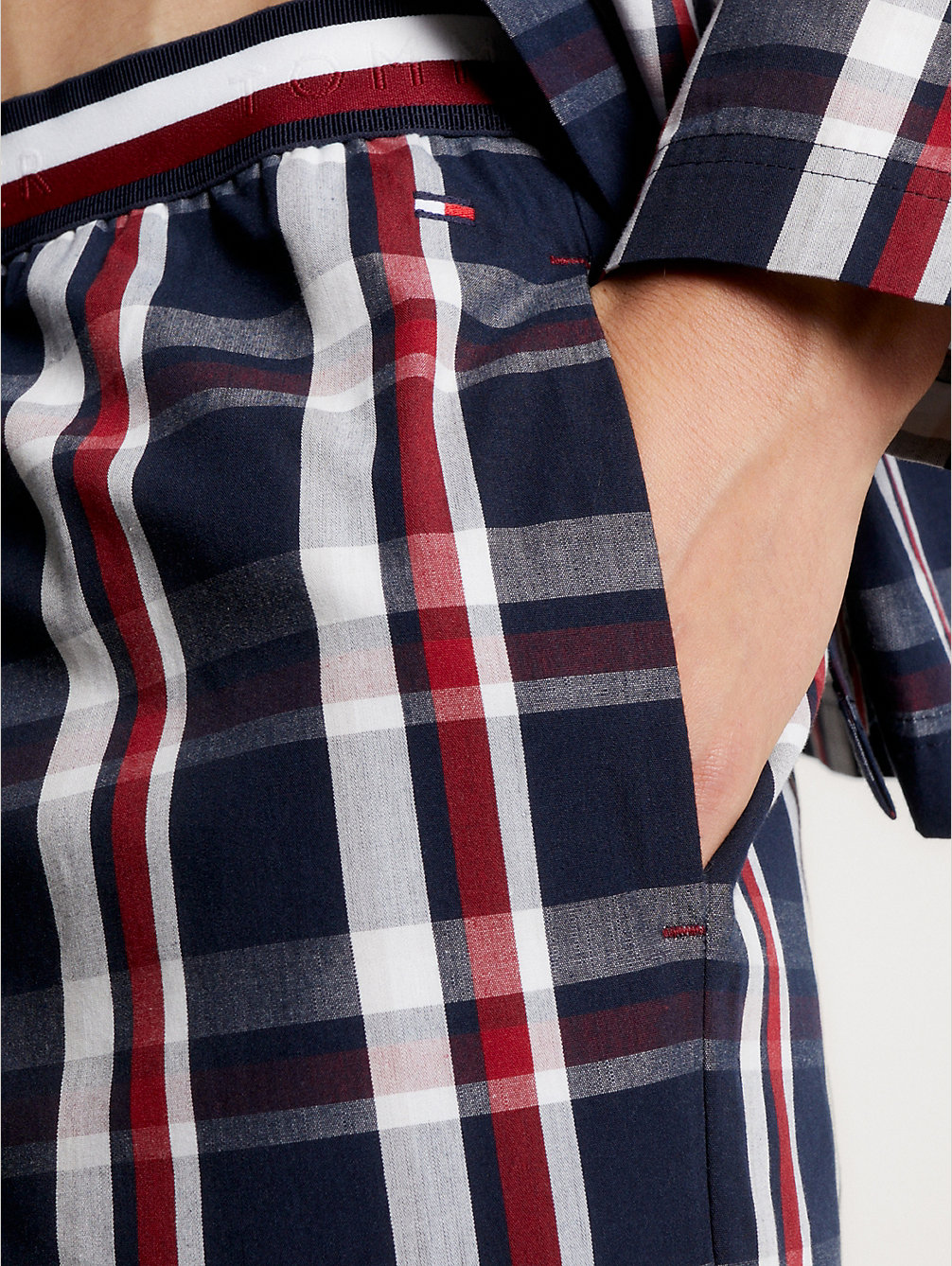 pyjama global stripe à manches longues blue pour hommes tommy hilfiger