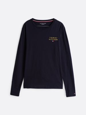 TH Original Long Sleeve Lounge T Shirt Blue Tommy Hilfiger